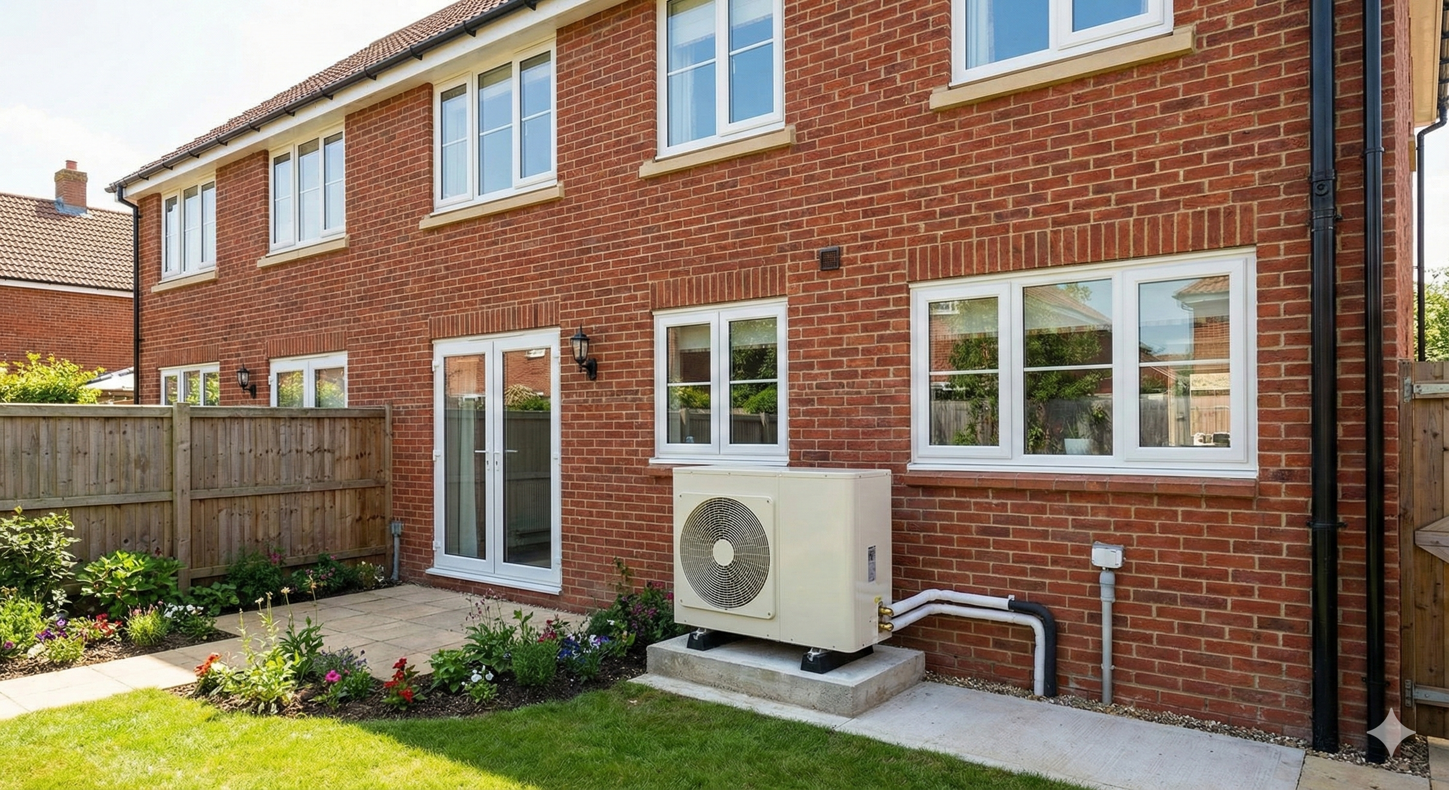 Air source heat pump at a UK home